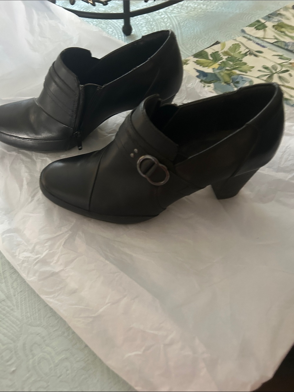 Classic Black Low Block Heel Dress Shoes for Women